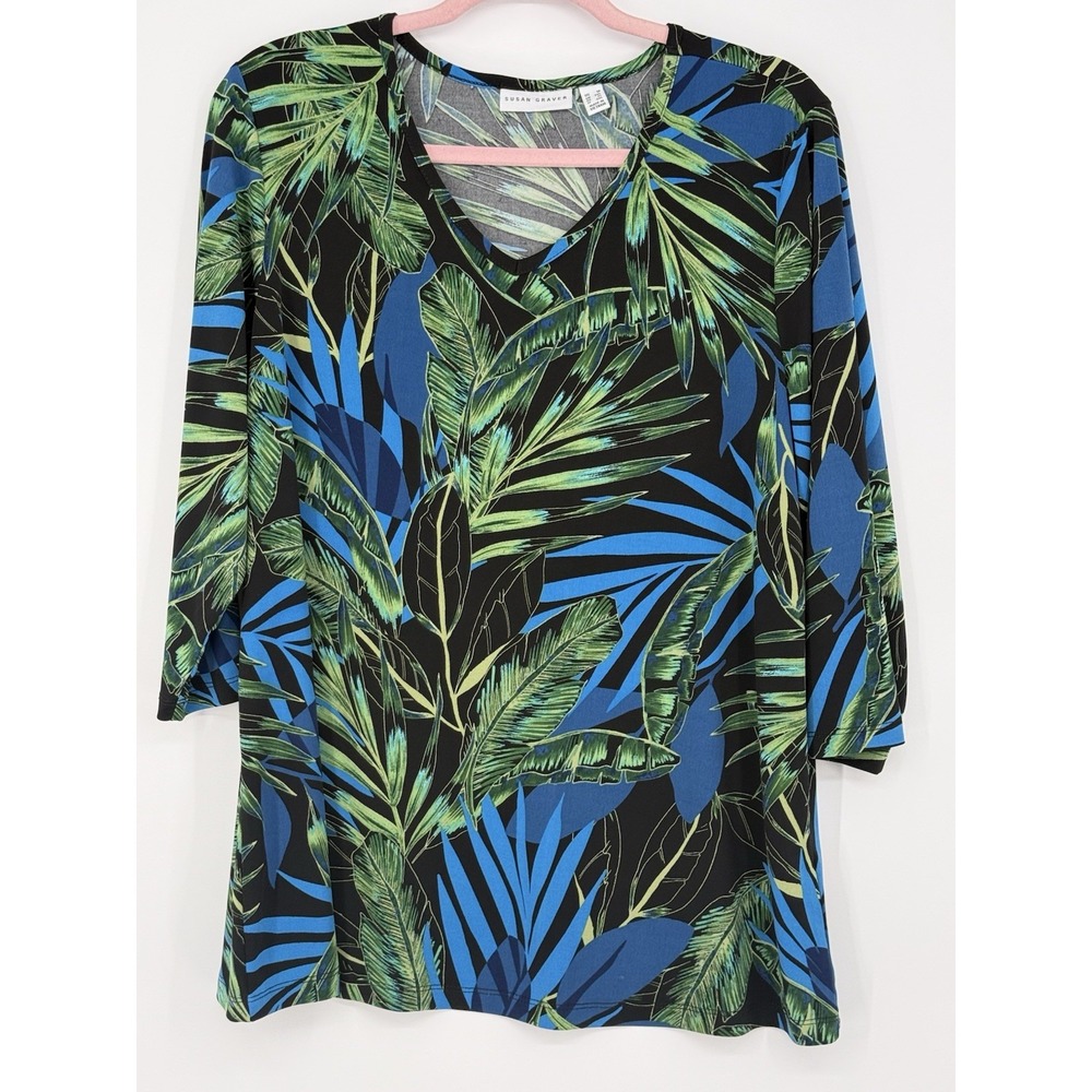 Susan Graver V Neck Women's Top 1X